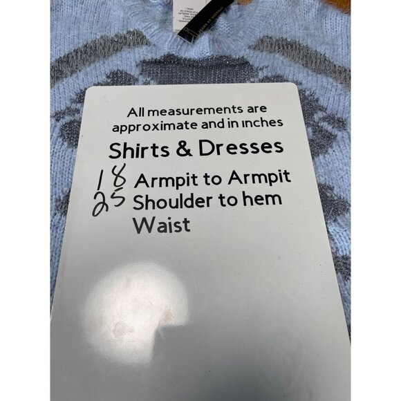 I Jean by Buffalo Eyelash Oversized Blue and Metallic Long Sleeve Sweater Size X - Picture 11 of 11